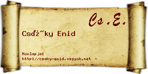 Csáky Enid névjegykártya